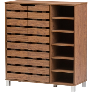 Shirley 2 Doors Shoe Cabinet - Walnut 