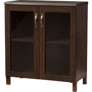 Sintra Sideboard Storage Cabinet - 2 Glass Doors, Wenge 