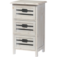 Rococo 3 Drawers Storage Cabinet - Antique White