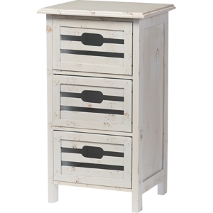 Rococo 3 Drawers Storage Cabinet - Antique White 