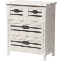 Rococo 4 Drawers Storage Cabinet - Antique White