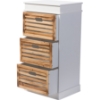 Rochefort 3 Drawers Storage Cabinet - Antique White, Natural - WI-SR30001-ANTIQUE-WHITE-NATURAL