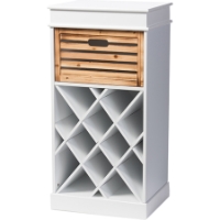 Dresdon 1 Drawer Cabinet - Wine Rack, Antique White