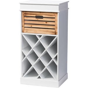 Dresdon 1 Drawer Cabinet - Wine Rack, Antique White 