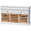 Rochefort 5 Drawers Storage Bench - Antique White, Natural - WI-SR30005-1-ANTIQUE-WHITE-NATURAL