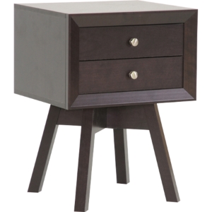 Warwick 2 Drawers Nightstand - Dark Brown 