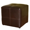 Noche Dark Brown Bonded Leather Cube Ottoman 