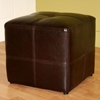 Noche Dark Brown Bonded Leather Cube Ottoman - WI-ST-19-DARK-BROWN