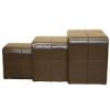 Cambridge Dark Brown Leather Nesting Ottoman - WI-ST-35-DARK-BROWN