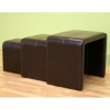 Cambridge Dark Brown Leather Nesting Ottoman - WI-ST-35-DARK-BROWN