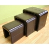Cambridge Dark Brown Leather Nesting Ottoman - WI-ST-35-DARK-BROWN