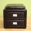 Jenelle Dark Brown Leather Storage Ottoman - WI-ST-36-DARK-BROWN