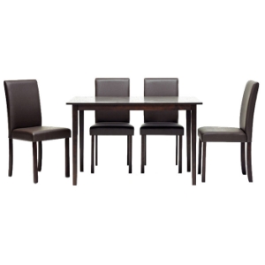 Susan 5-Piece Dining Set in Brown 