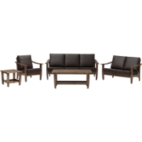 Pierce 5-Piece Sofa Table Set - Dark Brown, Walnut Brown
