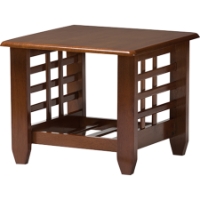 Larissa Square End Table - 1 Shelf, Cherry Brown