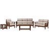 Larissa 5-Piece High Back Living Room Set - Taupe, Cherry - WI-SW5218-TAUPE-CHERRY-SET