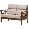 Larissa 5-Piece High Back Living Room Set - Taupe, Cherry - WI-SW5218-TAUPE-CHERRY-SET