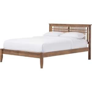 Loafey Wood Platform Bed - Walnut Brown 