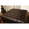 Pemberly Square Leather Ottoman in Dark Brown - WI-TA1235-DRK-BR
