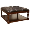 Bethany Leather and Wood Coffee Table Ottoman - WI-TA1491-DRK-BR