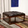 Bethany Leather and Wood Coffee Table Ottoman - WI-TA1491-DRK-BR