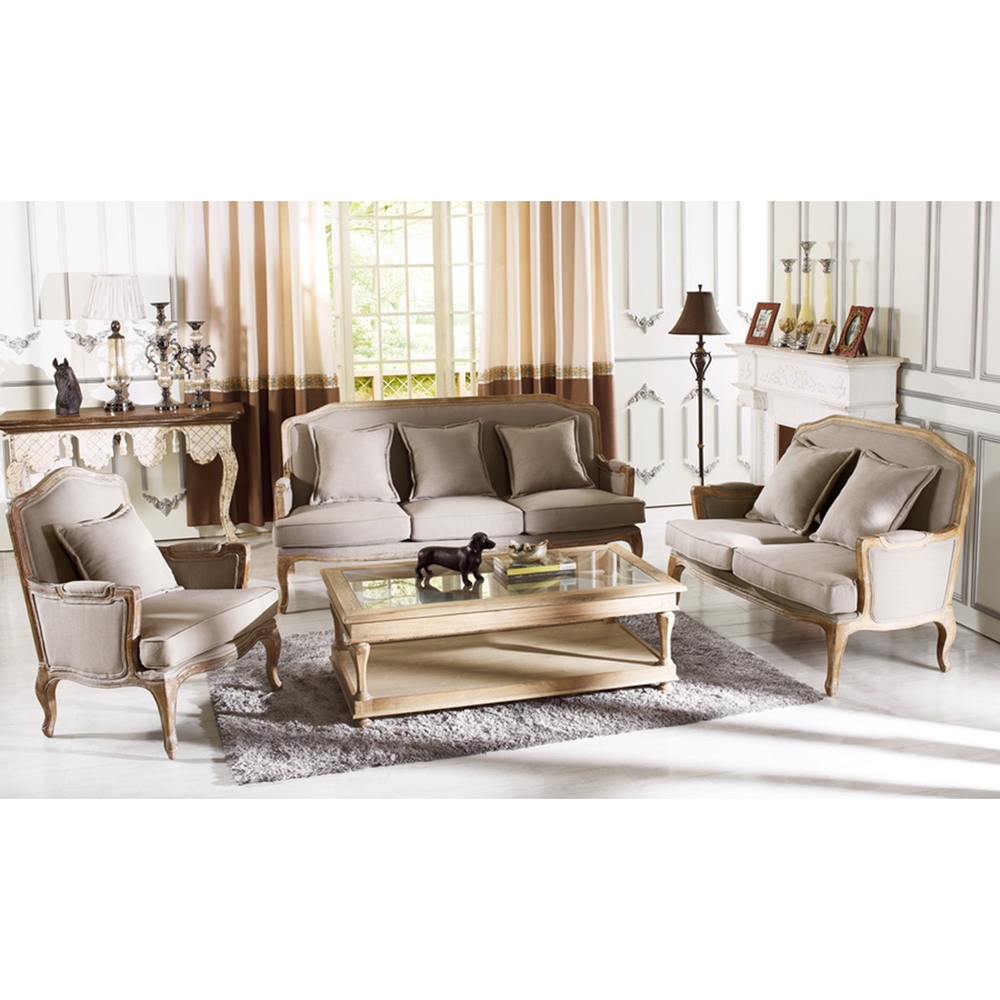 Wie sofa landelijk Constanza 3-Piece Classic Antiqued French Sofa Set - Beige | DCG Stores