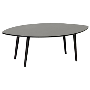 Griffith Wooden Coffee Table - Wenge, Leaf-Shaped Top 