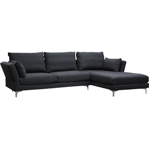 Fangio Upholstered Foldable Back Sectional Sofa - Gray 