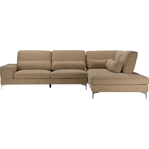 Sonia Fabric Sectional Sofa - Right Facing Chaise, Beige 