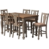 Arianna 7-Piece Counter Height Dining Set - Gray, Wheat Light Brown - WI-TFS-15465-WHEAT-GRAY-7PC-SET