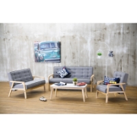 Timor 3-Piece Sofa Set - Button Tufted, Gray