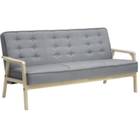 Timor Fabric Sofa - Button Tufted, Gray