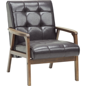 Masterpieces Faux Leather Club Chair - Brown 