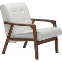 Masterpieces Faux Leather Club Chair - White