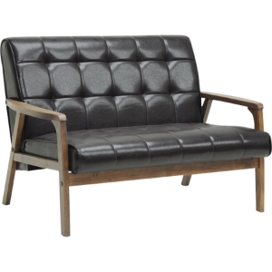 Masterpieces Faux Leather Loveseat - Brown 