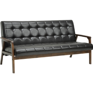 Masterpieces Faux Leather Sofa - Brown 