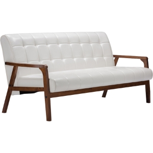 Masterpieces Faux Leather Sofa - White 