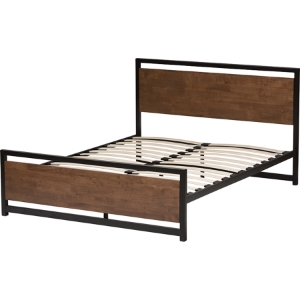 Gabby Wood Bed - Black, Walnut Brown, Queen 