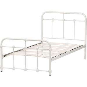 Mandy Twin Metal Bed - White 