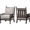 Hillary Wood Spindle-Back Accent Chair - Black and Beige Cushion (Set of 2) - WI-TSF-6391-BEIGE-BLACK-AC