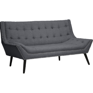 Tamblin Linen Loveseat - Button Tufted, Gray 