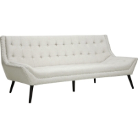 Tamblin Linen Sofa - Button Tufted, Beige