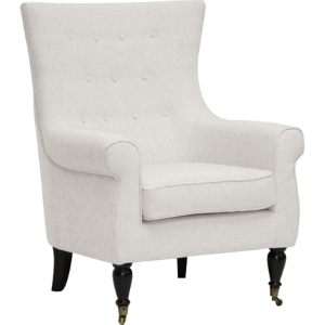Osmaston Linen Accent Chair - Casters, Beige 