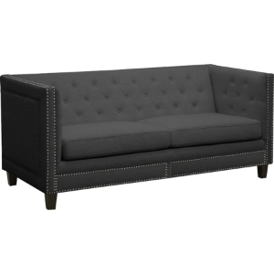 Parkis Linen Button Tufted Sofa - Gray 