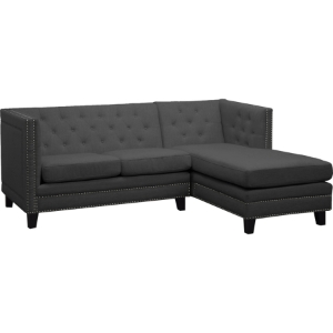 Parkis Linen Button Tufted Sectional Sofa - Gray 