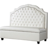 Trumbull Bonded Leather Settee Bench - Button Tufted, Beige - WI-TSF-71025-BENCH-BONDED-LEATHER-BEIGE