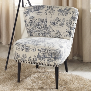 Onassis Linen Accent Chair - Beige, Blue 