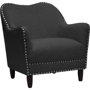 Seibert Linen Accent Chair - Nailhead, Gray 
