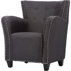 Acton Accent Chair - Nailhead, Dark Gray 