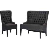Vincent 2-Piece Sofa Set - Button Tufted, Gray